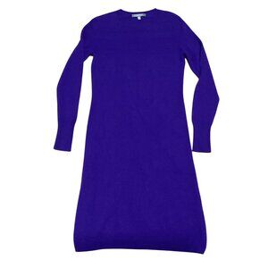 Neiman Marcus Cashmere Sweater Dress Sz M Long-Sleeve Purple Midi